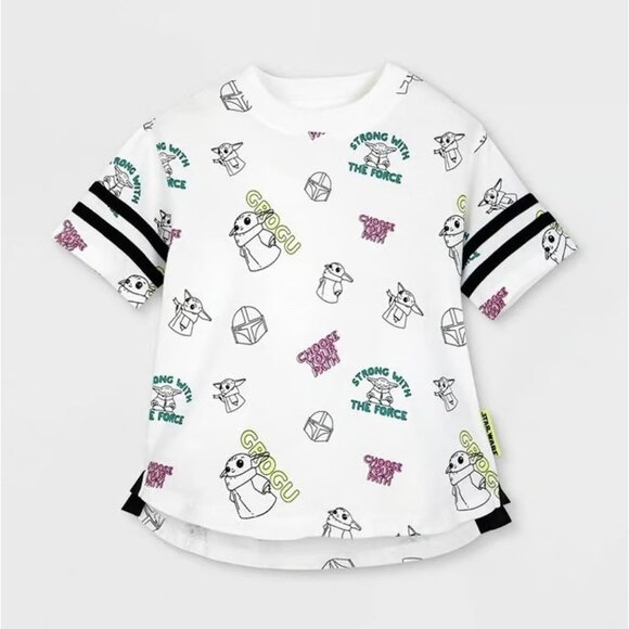 Disney Other - Disney Star Wars The Mandalorian Artwork Design Ringer Tee - Girls' Medium 8/10